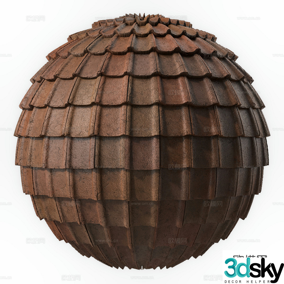 New Chinese style red tiles roof glazed tiles roof tiles tiles eaves 3D model