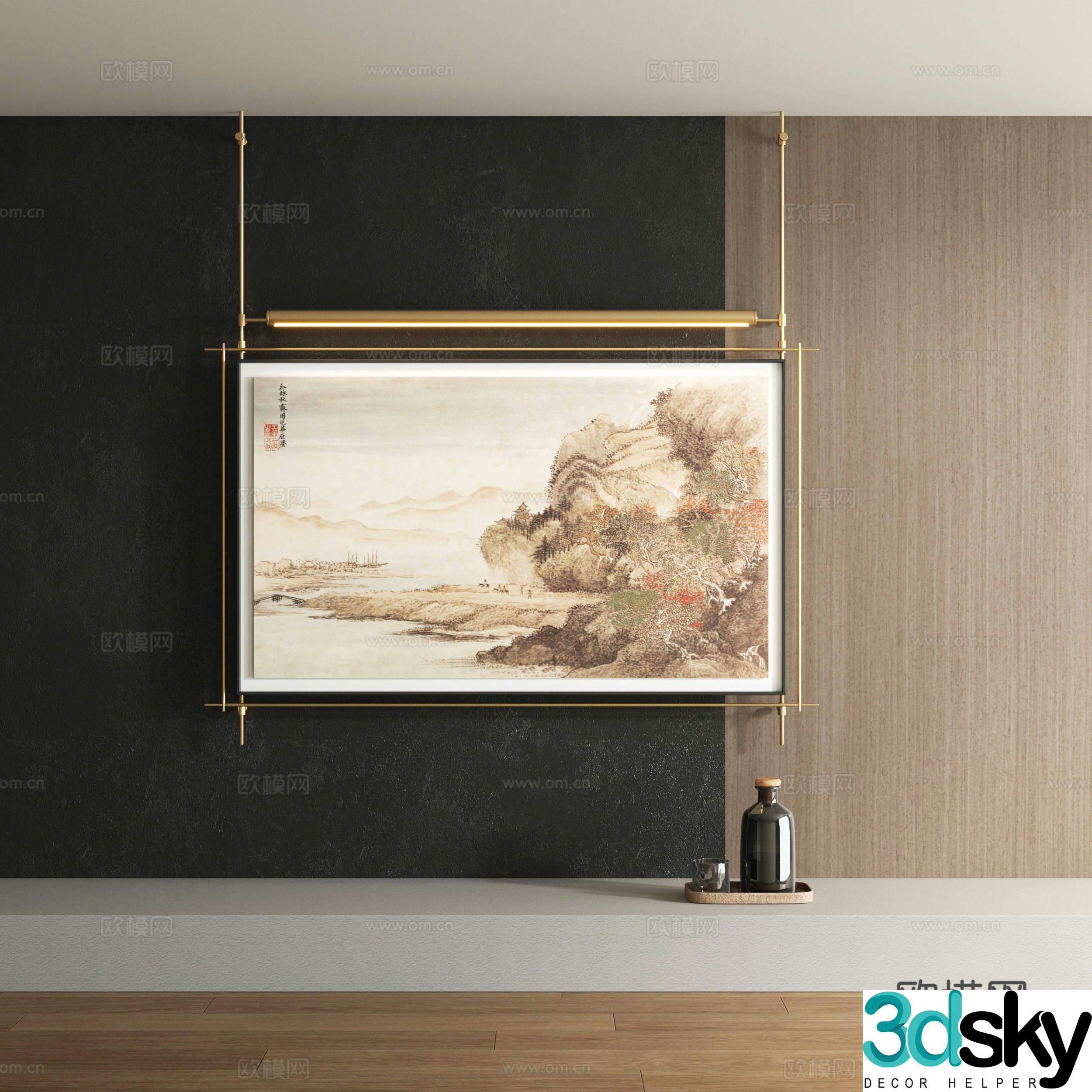 Song style decorative painting 3d model