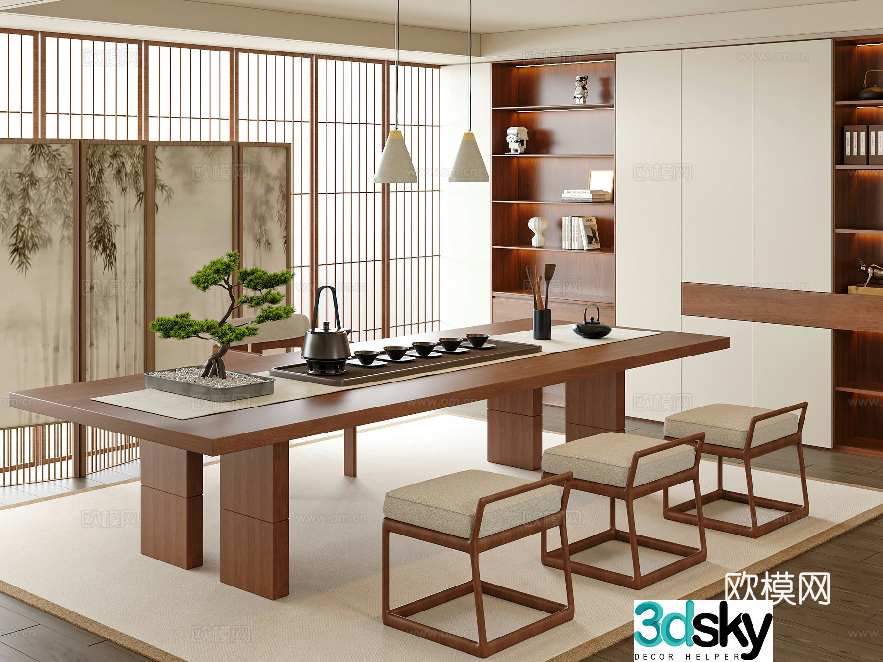 Modern medieval style tea room balcony tea room club tea room tea room 3d model