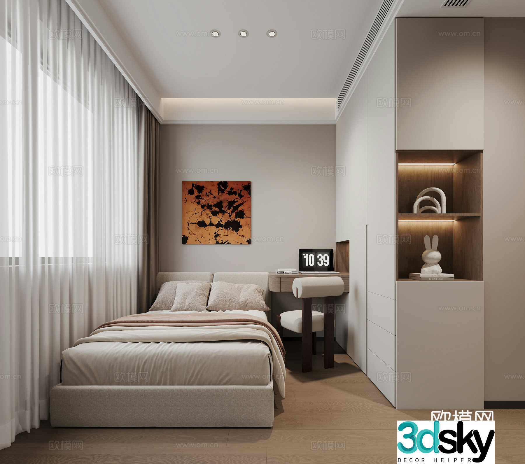 Middle-aged bedroom 3d model