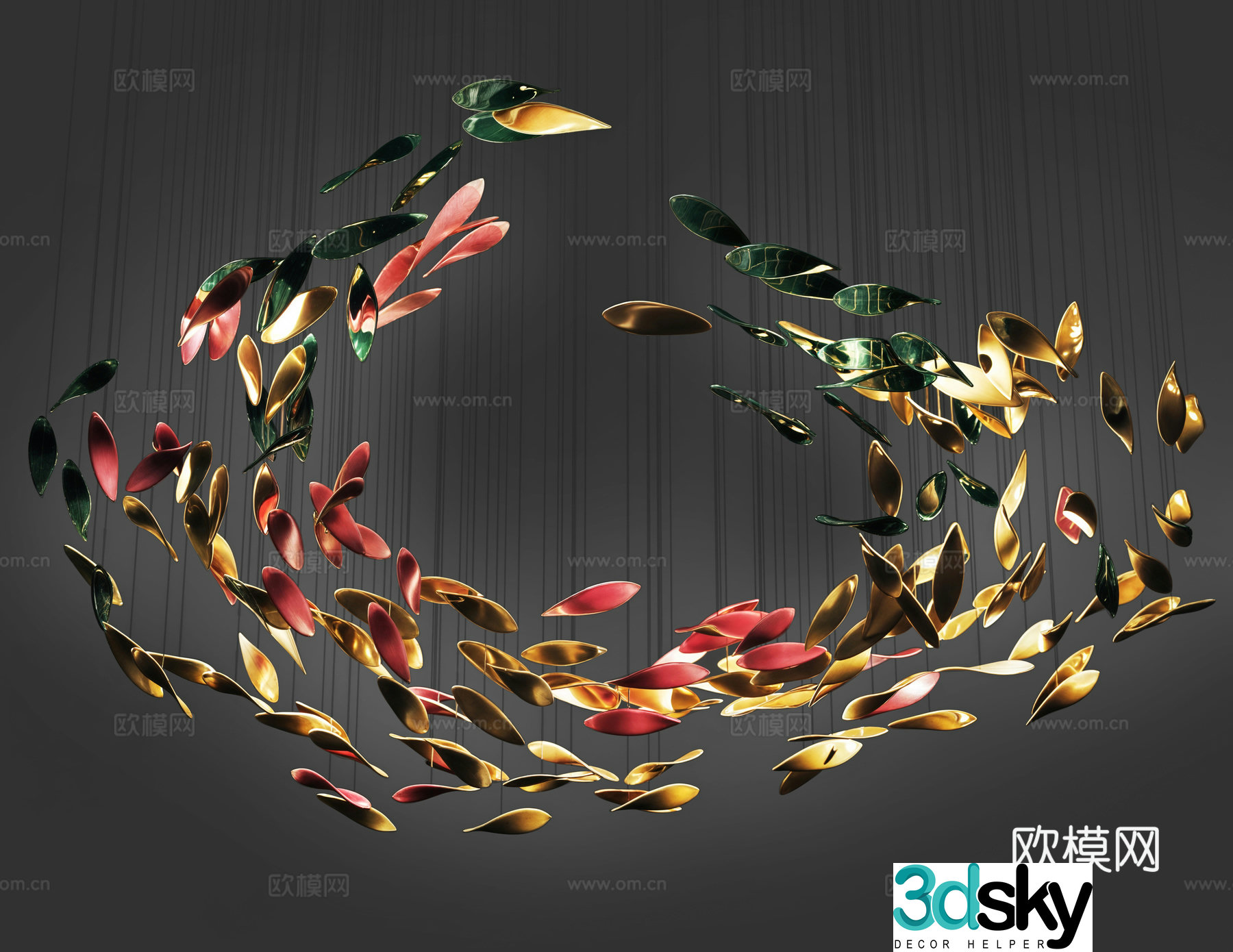 New Chinese crystal chandelier 3D model