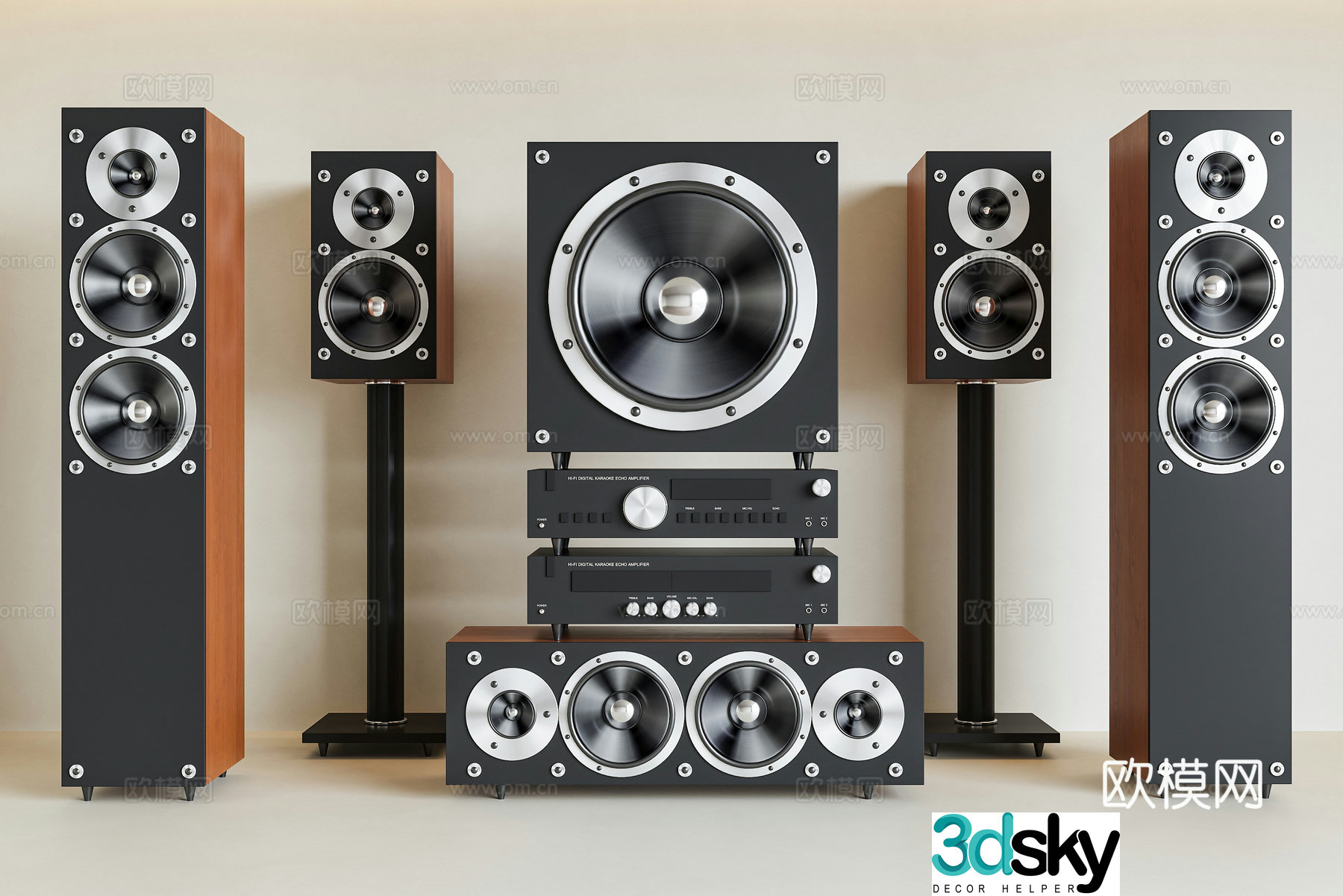Audio Audio Combination Vertical Audio Bluetooth Audio Subwoofer Cinema Audio 3D Model