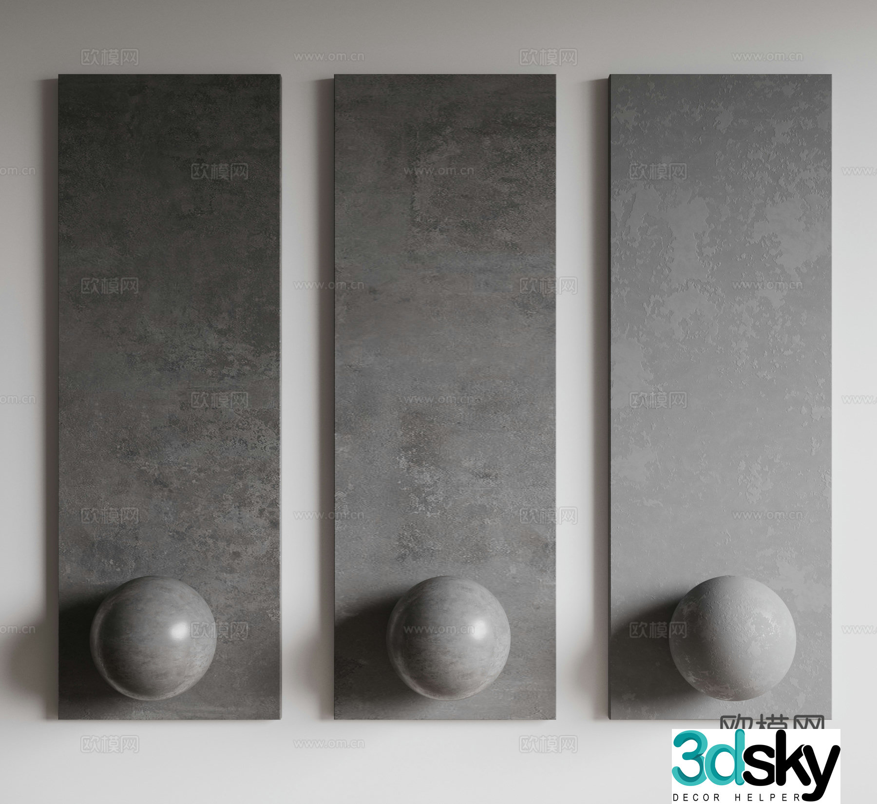 Modern background wall concrete wall concrete ceiling concrete floor slab micro cement paint water 3d model