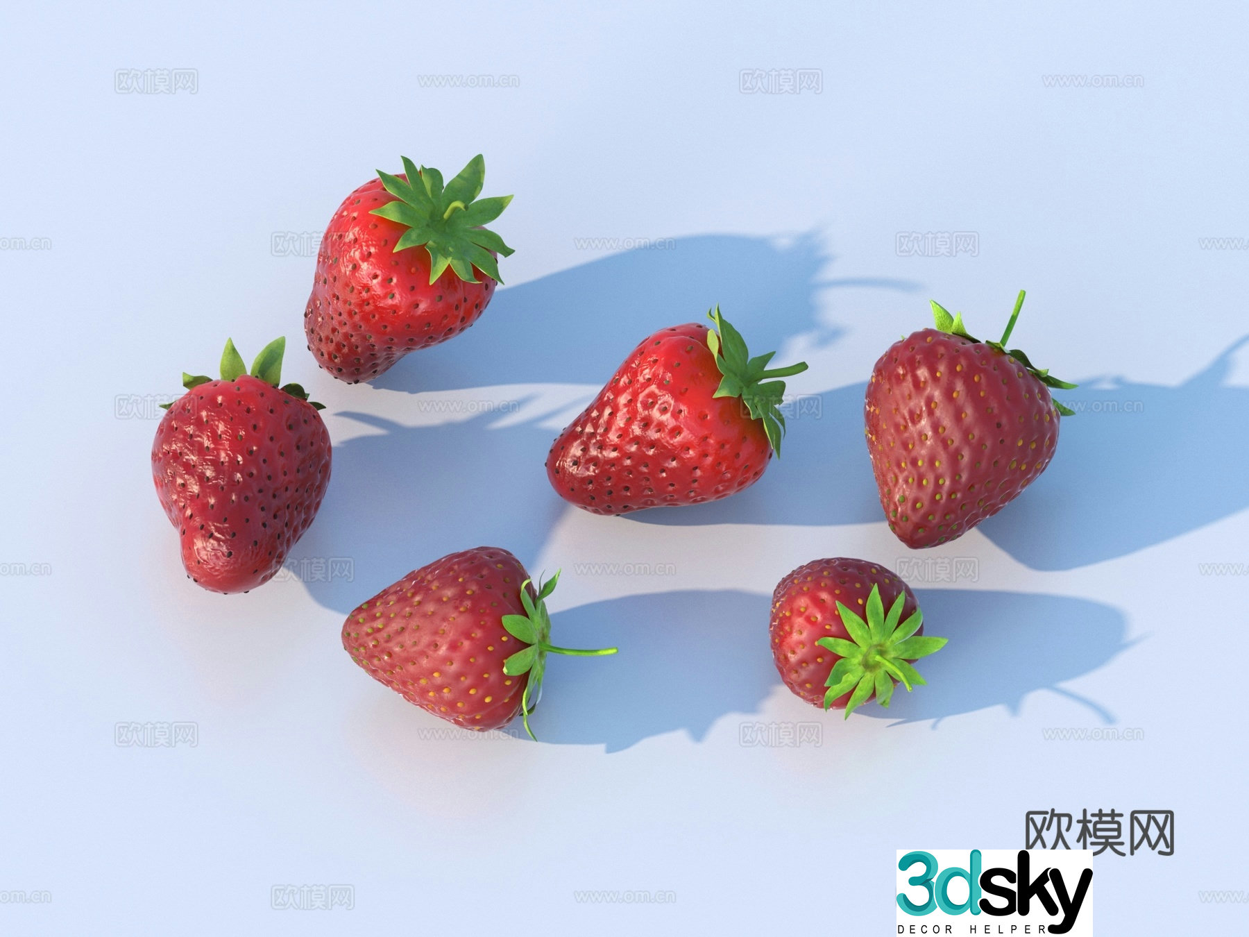 Strawberry cartoon strawberry 3d model