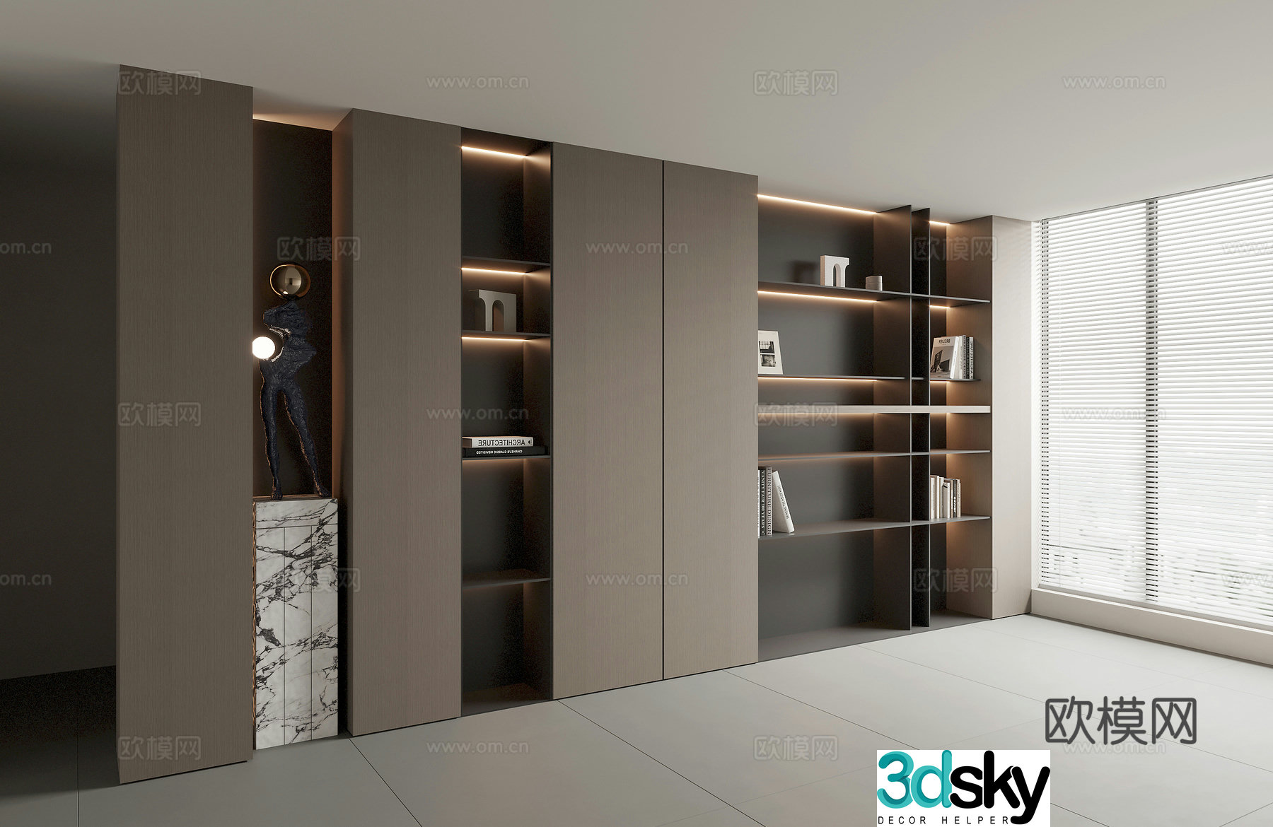 Modern decorative cabinet Open cabinet 3d model