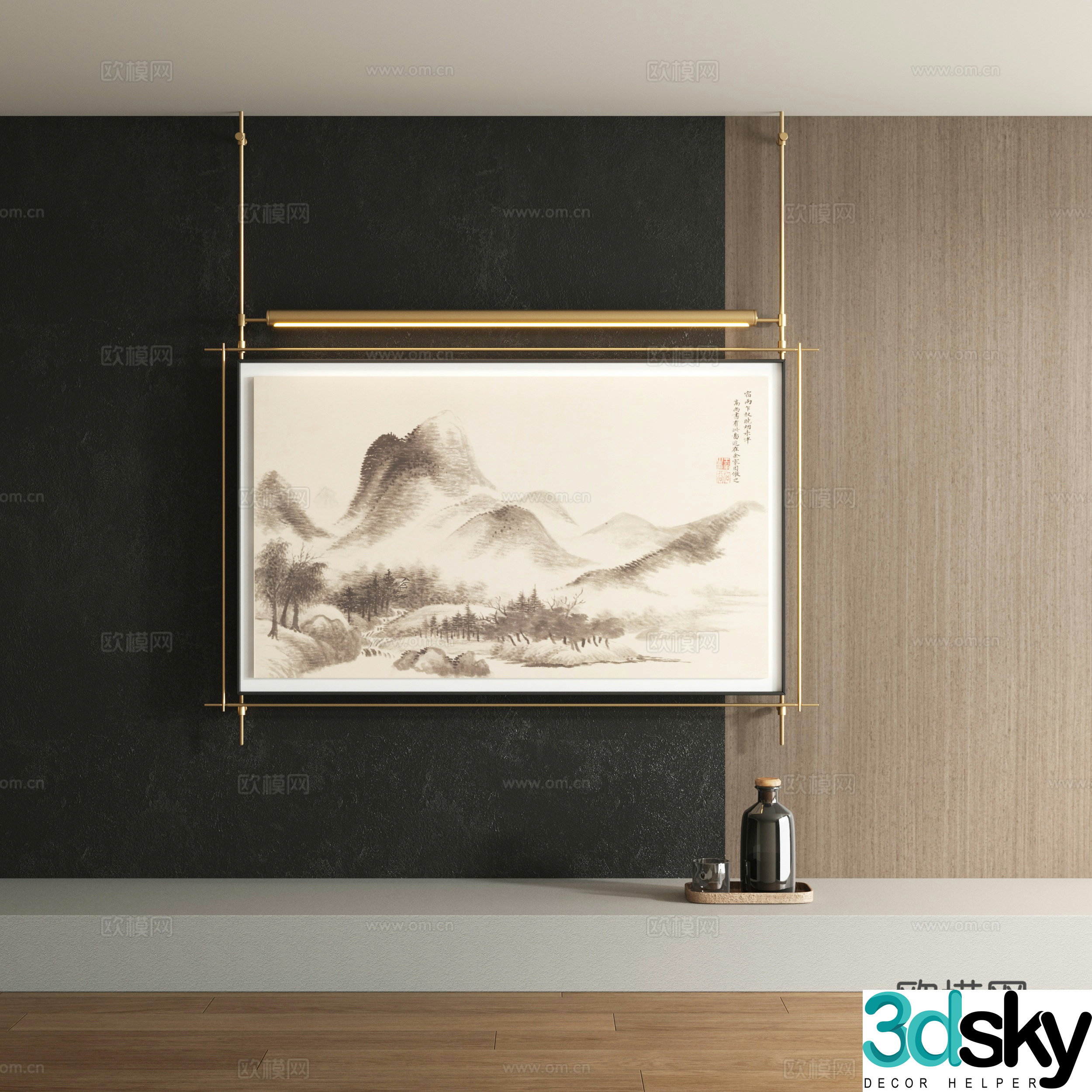 Song style decorative painting 3d model
