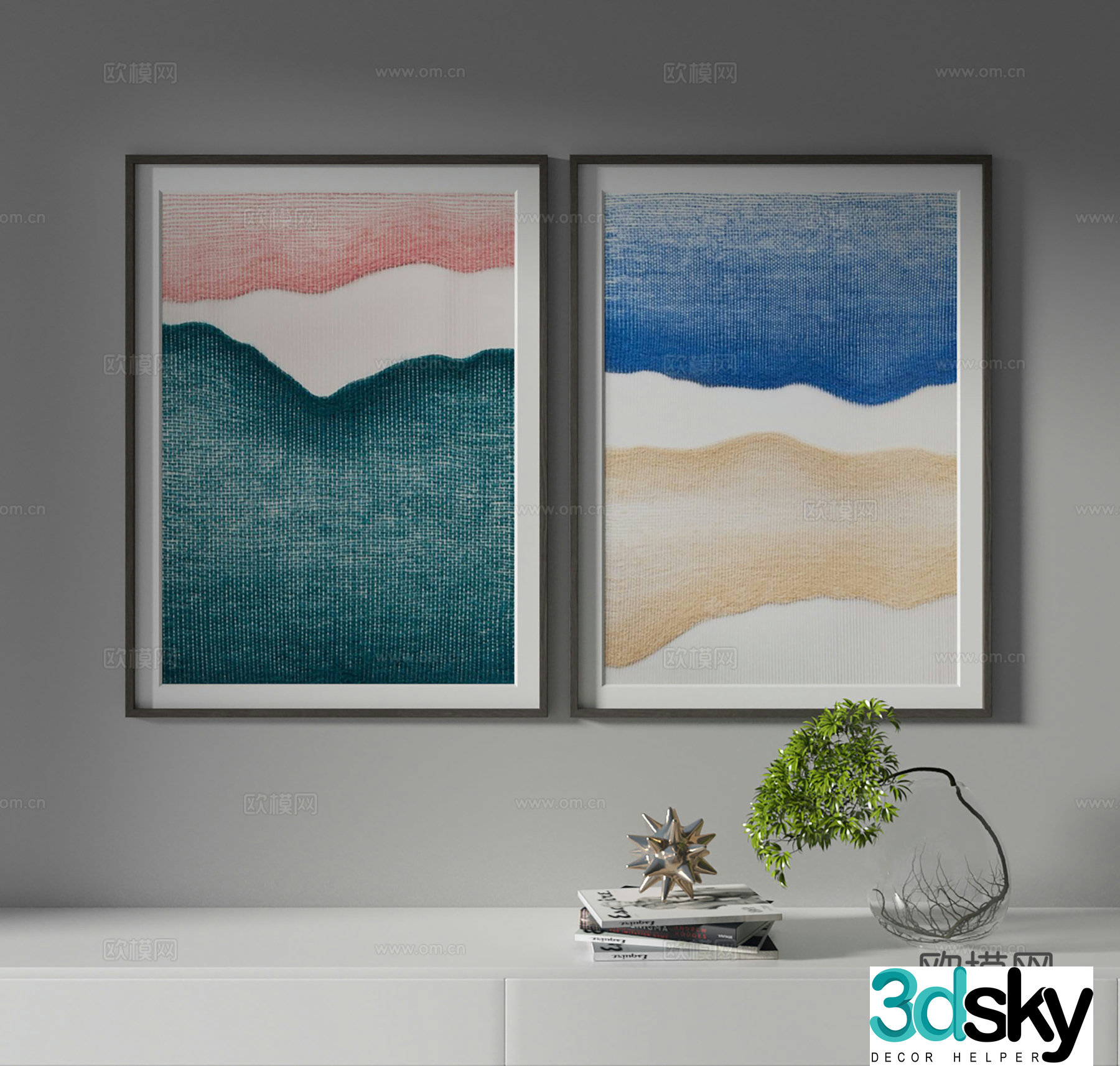 Modern decorative painting 3d model