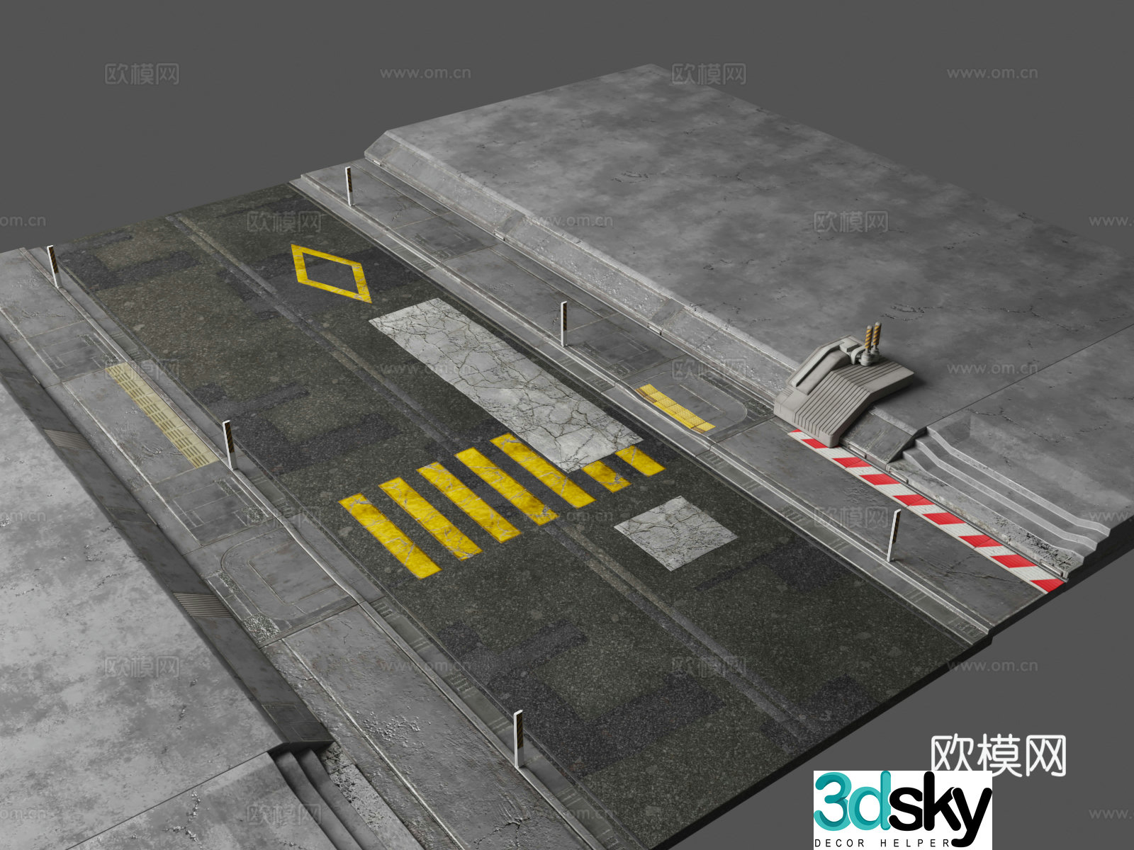 Street highway intersection Cyberpunk Future science fiction theme Highway intersection 3d model