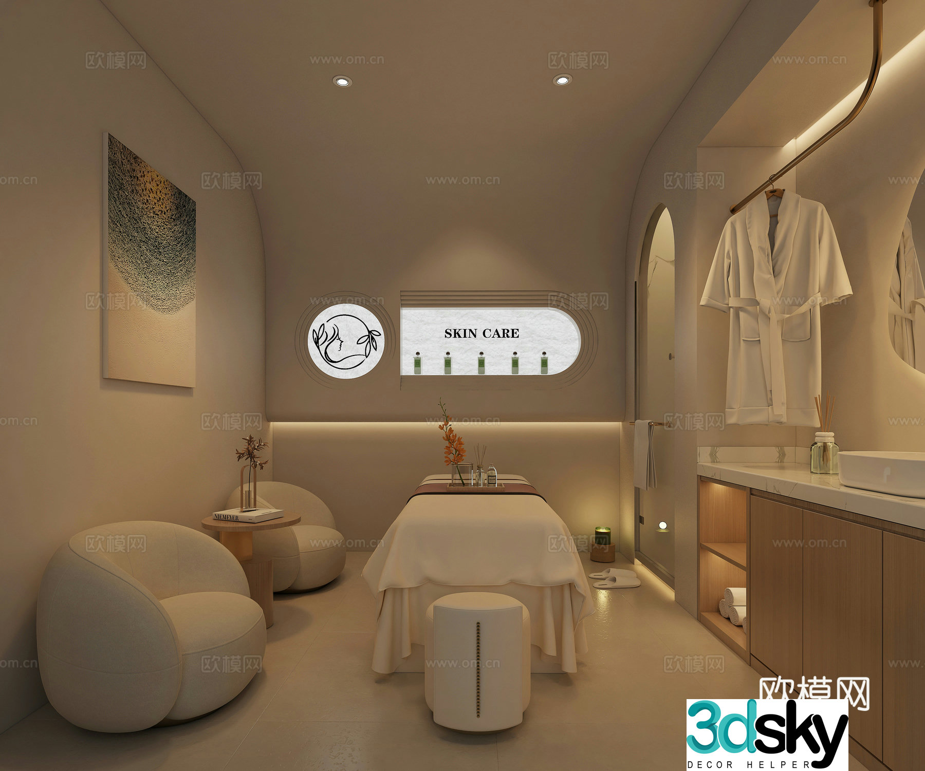 Modern beauty salon beauty salon private room beauty salon spa beauty bed beauty casual sofa 3d model