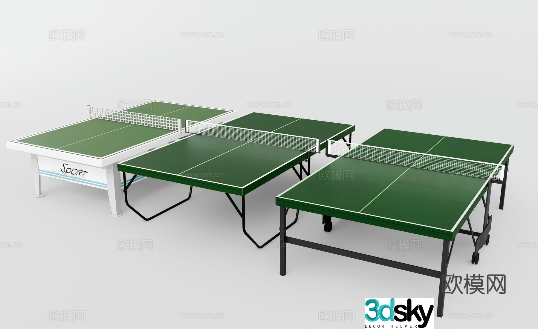 Modern table tennis table 3d model