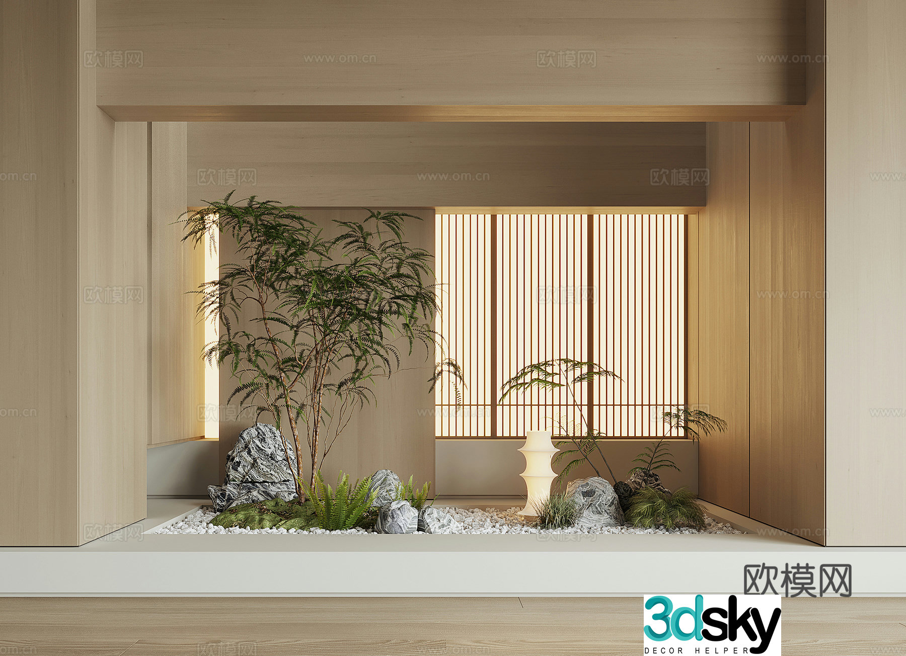 Modern houseplant landscape 3d model