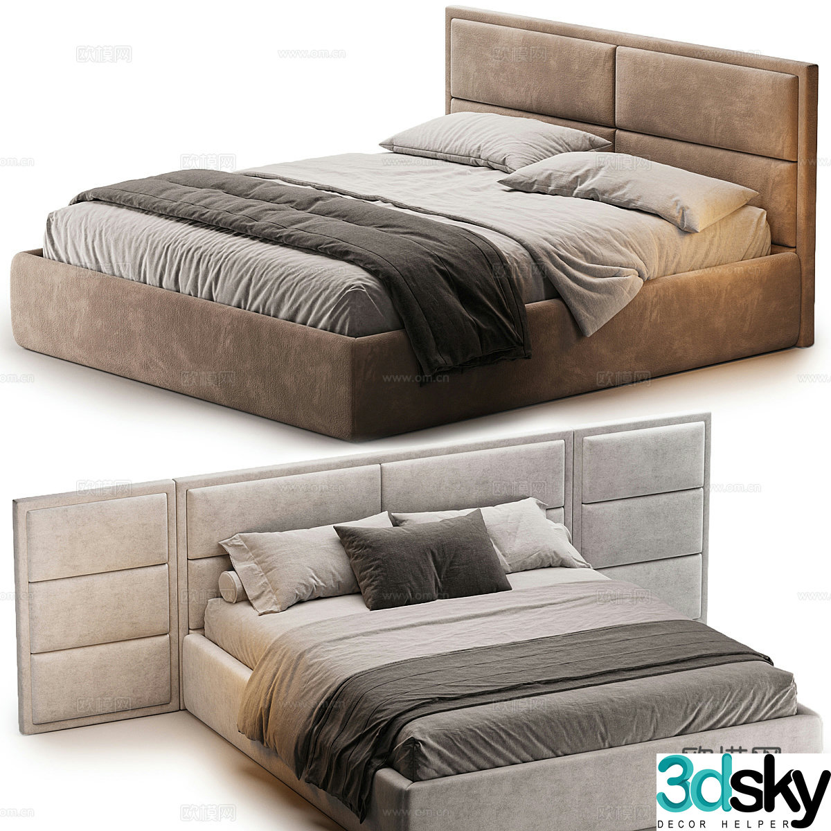 Double bed 3d model