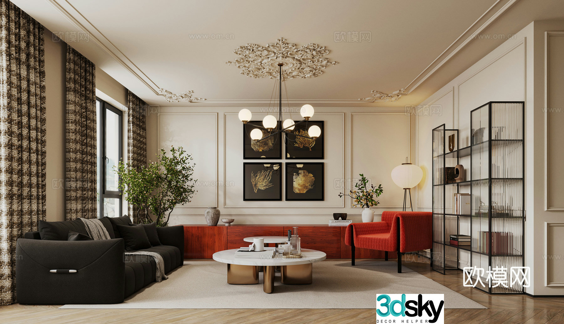 French medieval living room 3d model