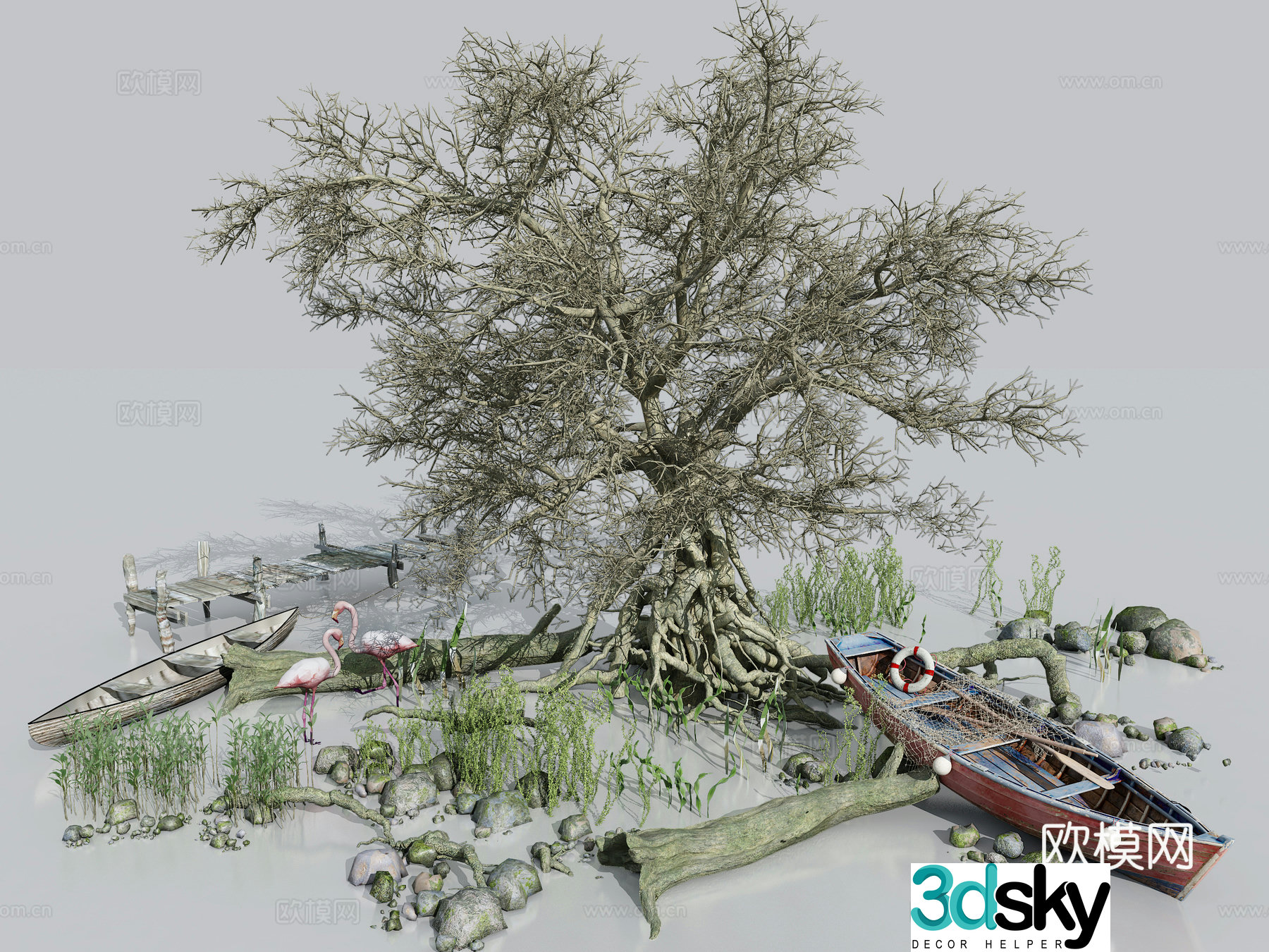 3D model of old tree