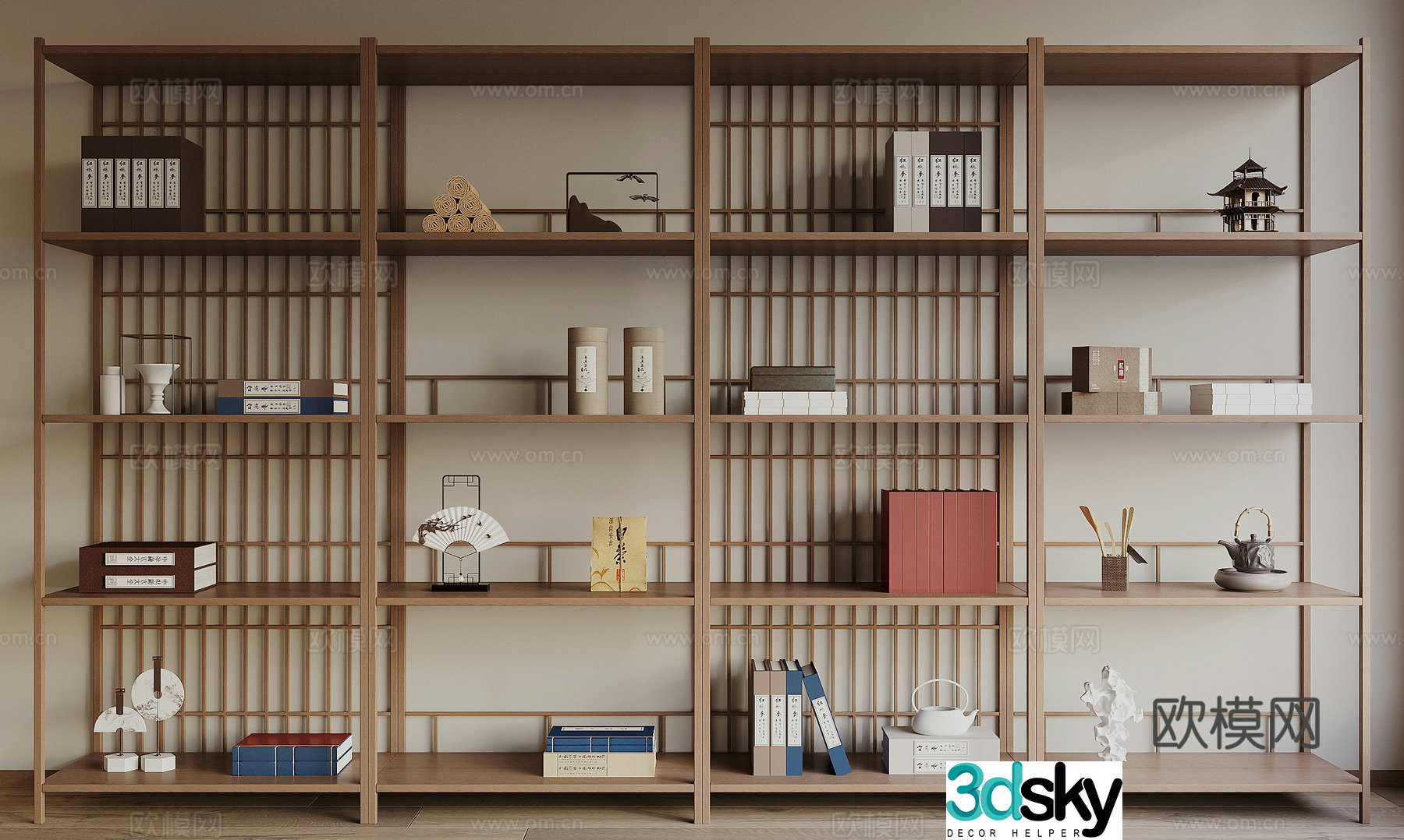 New Chinese style 3D model of Bo Gu shelf