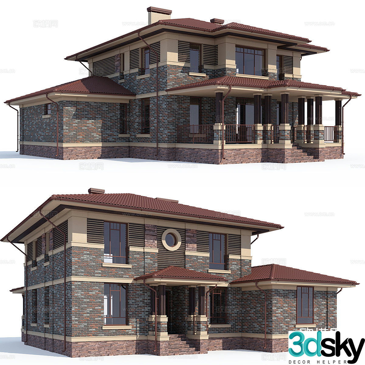 Villa exterior 3d model