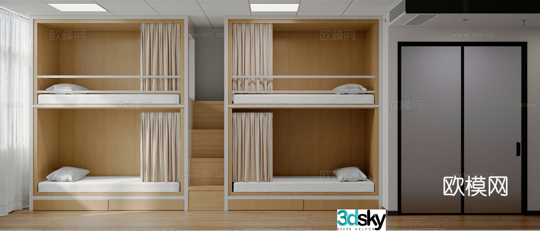 Modern style school dormitory 3d model