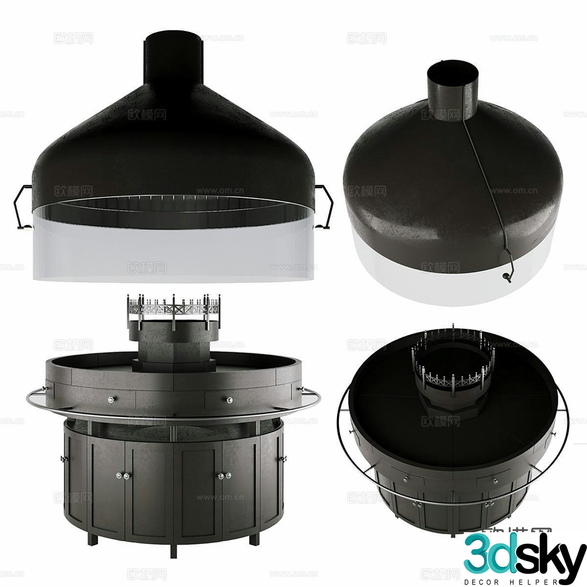 Modern oven BBQ grill BBQ equipment 3D model