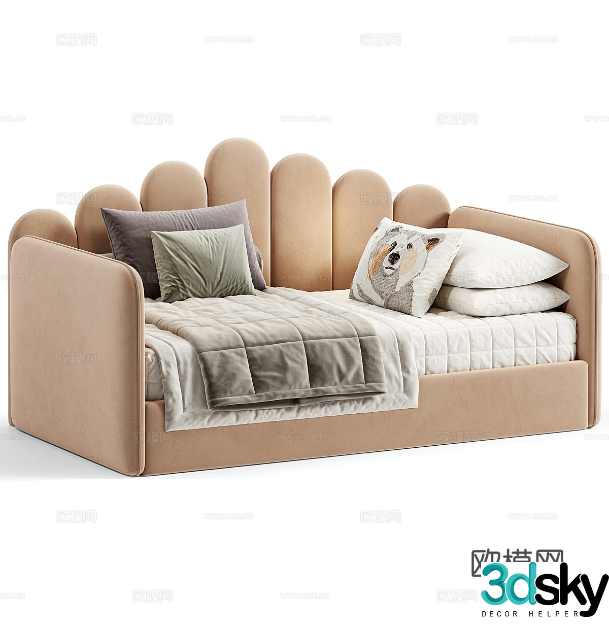 Fabric children’s bed Fabric children’s bed Boys bed Girls bed Sofa bed Single bed Bed 3D model