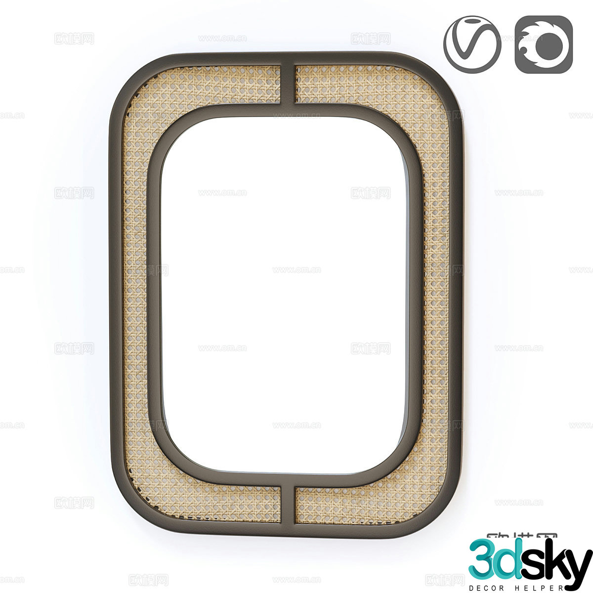 Mirror Decorative Mirror Dressing Mirror Makeup Mirror Wall Mirror Decorative Pendant Wall Decorative 3D Model