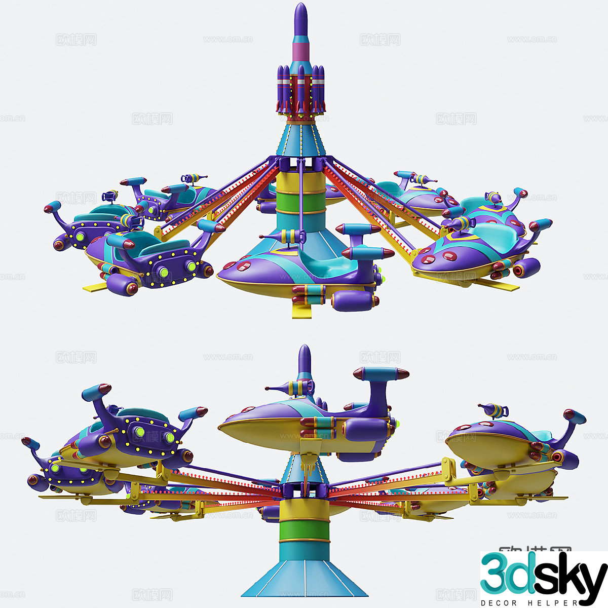 Rotating aircraft 3d model