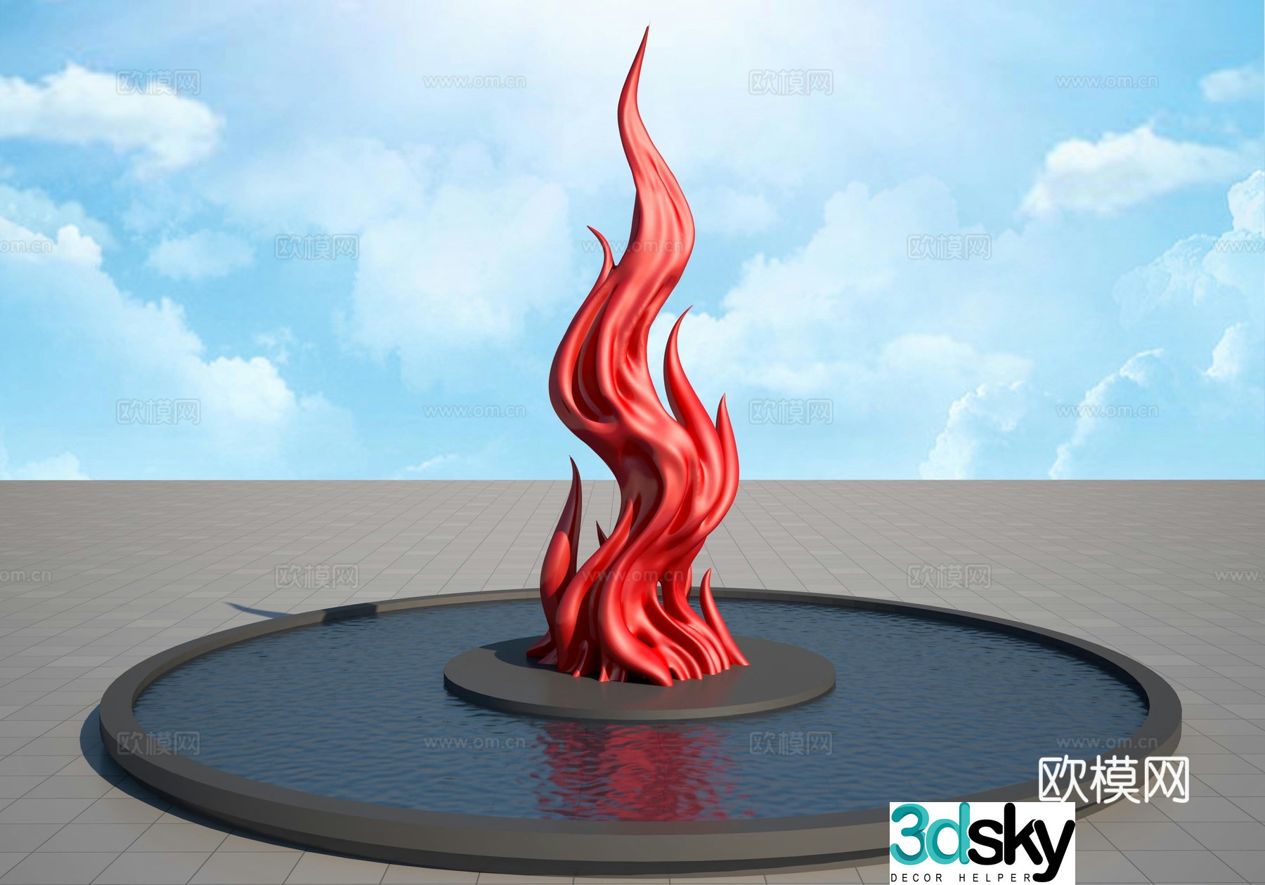 Flame sculpture 3d model