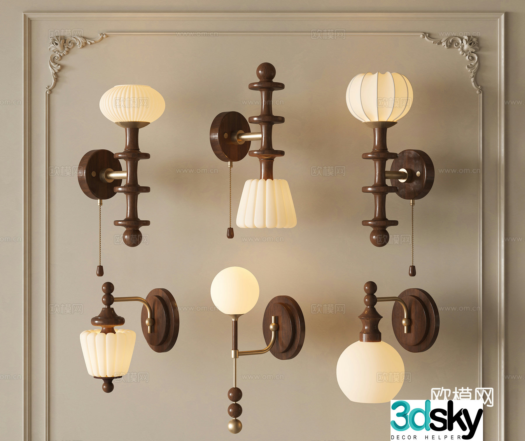 Modern medieval wall lamp medieval style wall lamp combination French retro wall lamp French medieval wall lamp French 3D model