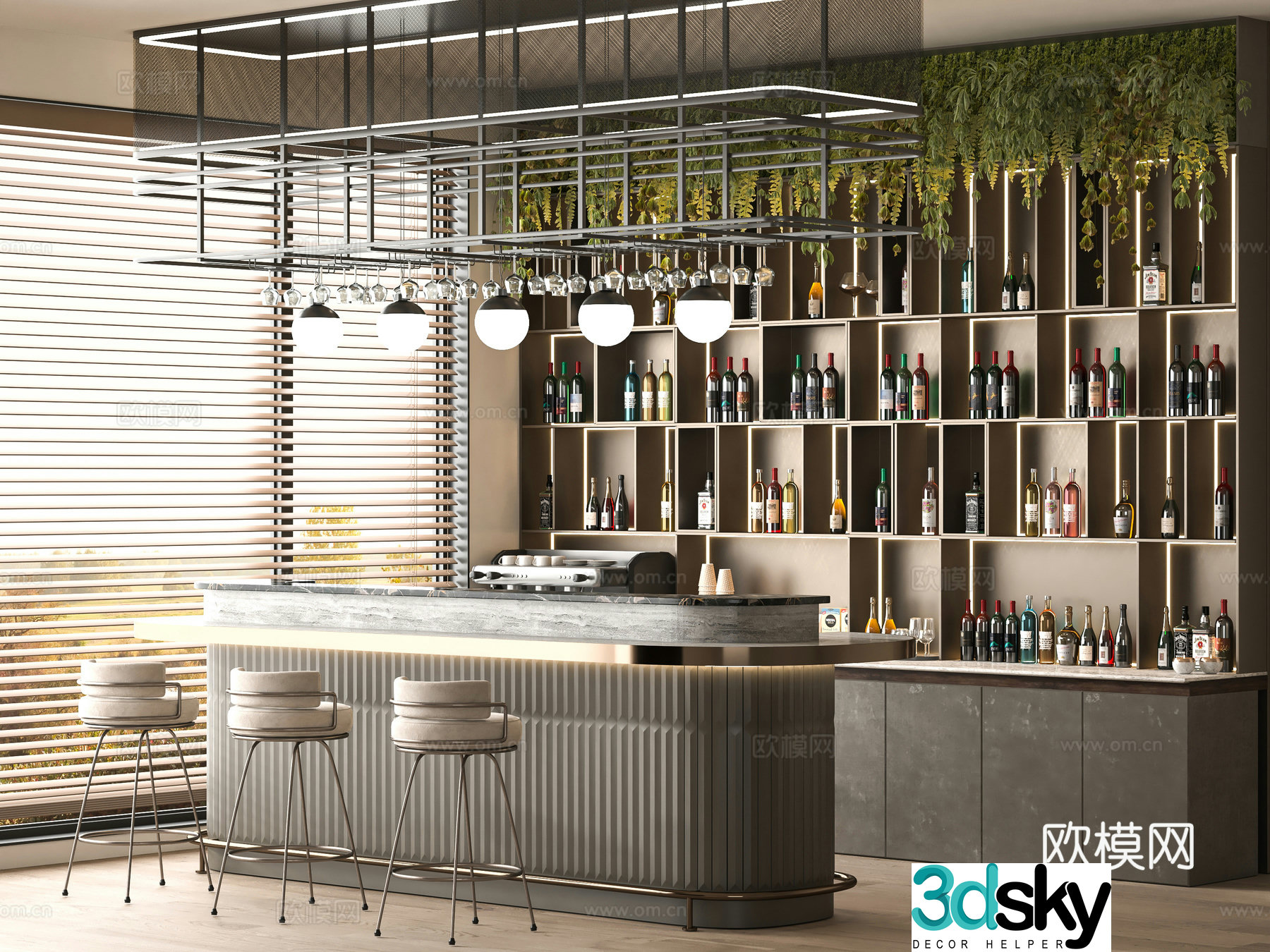 Modern bar 3d model