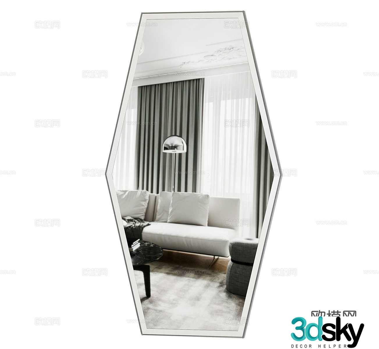 Makeup mirror Dressing mirror Decorative mirror Dressing mirror Household mirror Full body mirror Wall mirror 3D model