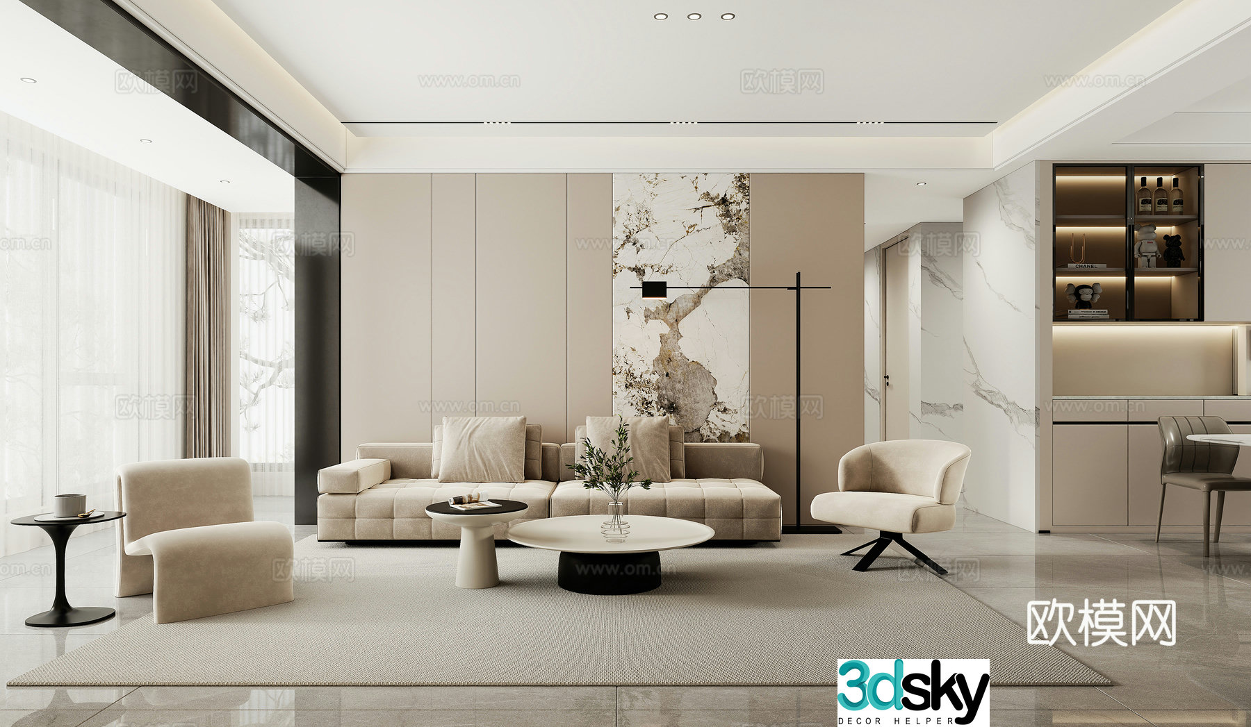 Modern living room 3d model