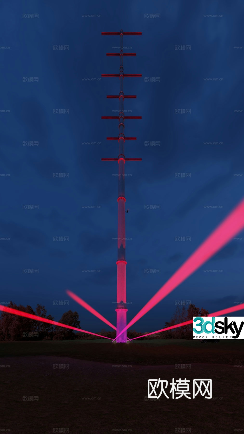 High voltage telephone pole outdoor telephone pole realistic telephone pole lighting animation 3d model