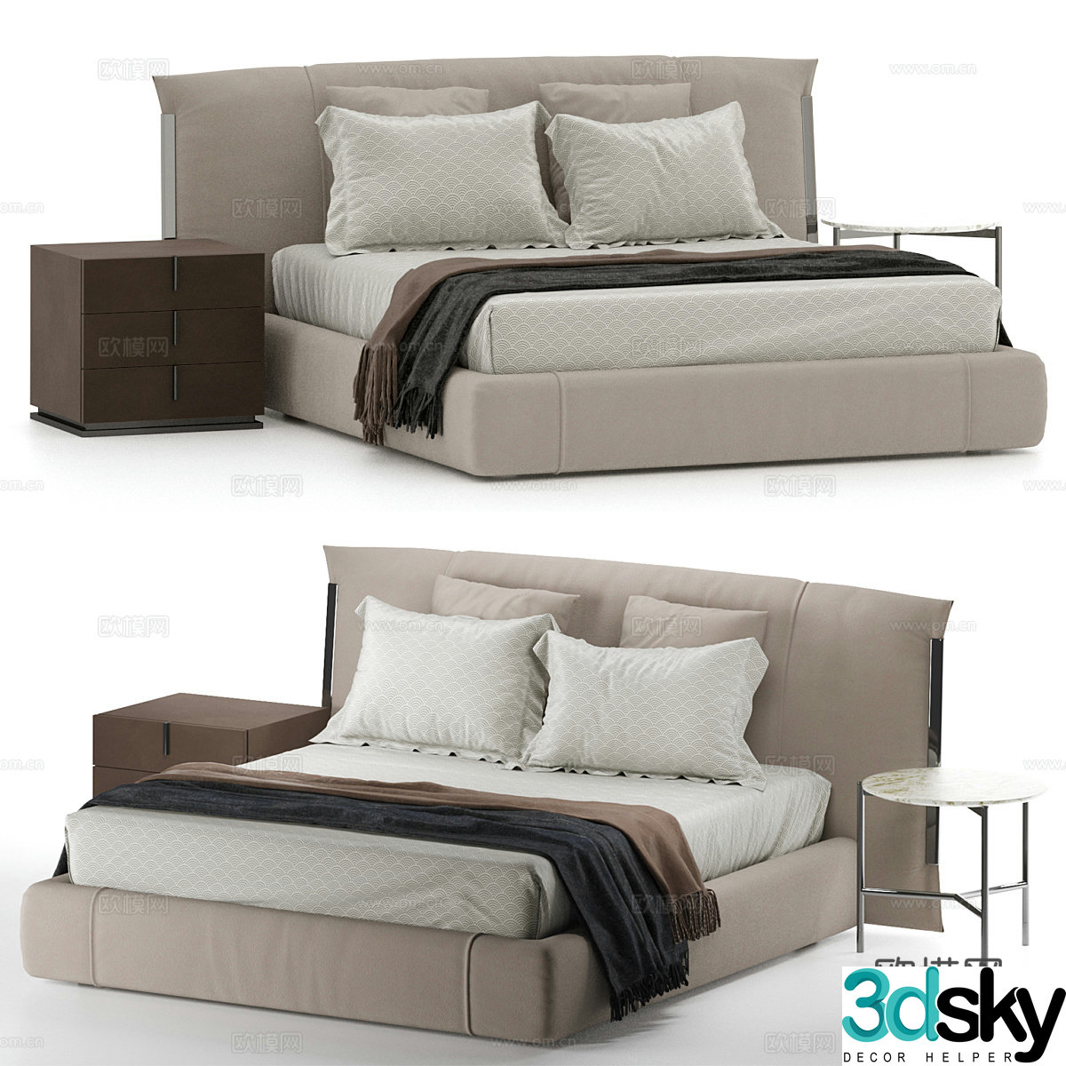 Double bed 3d model