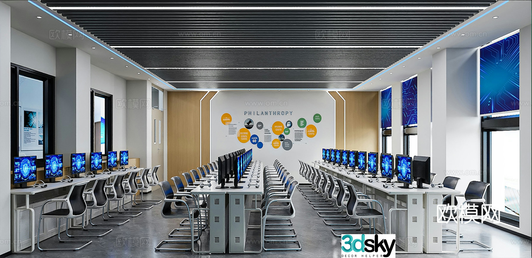 Technology classroom Multimedia classroom Smart classroom Computer room VR classroom 3D model