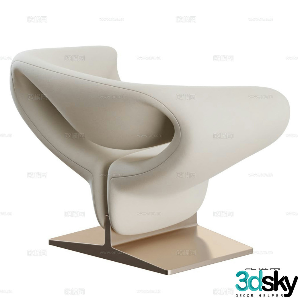 Modern casual single chair 3d model