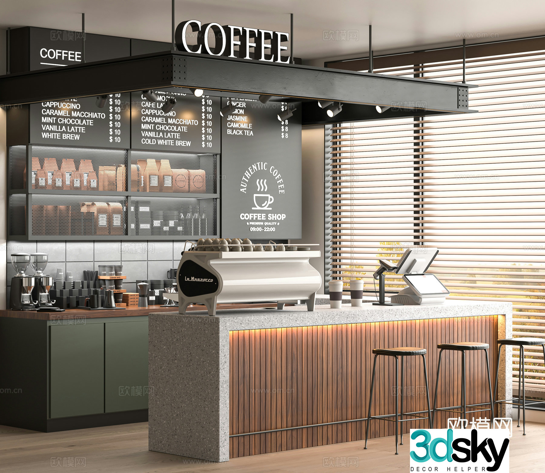 Modern cafe 3d model