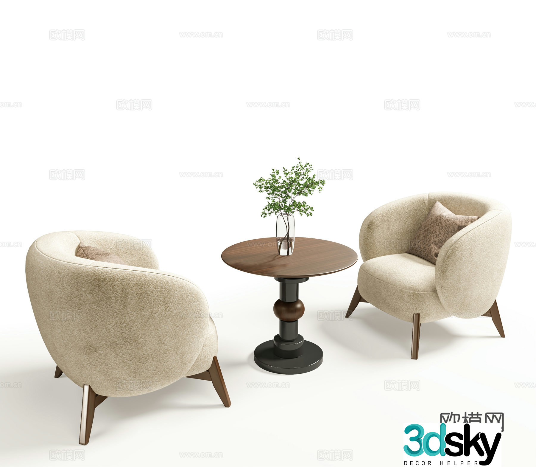 Modern leisure table and chairs leisure chairs round edges corner table and chairs coffee table and chairs negotiation table and chairs 3D model