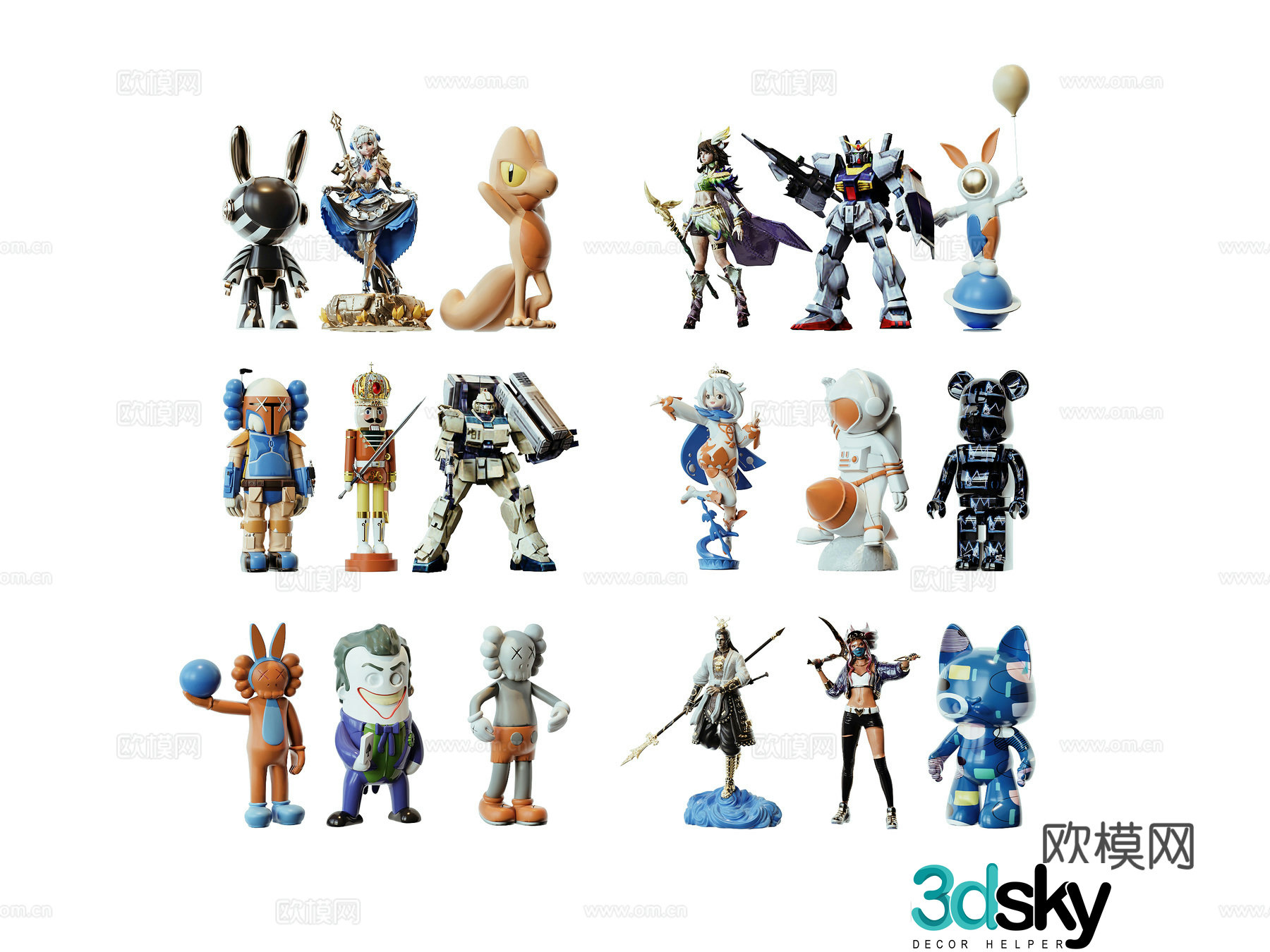 Modern doll figure toy 3d model