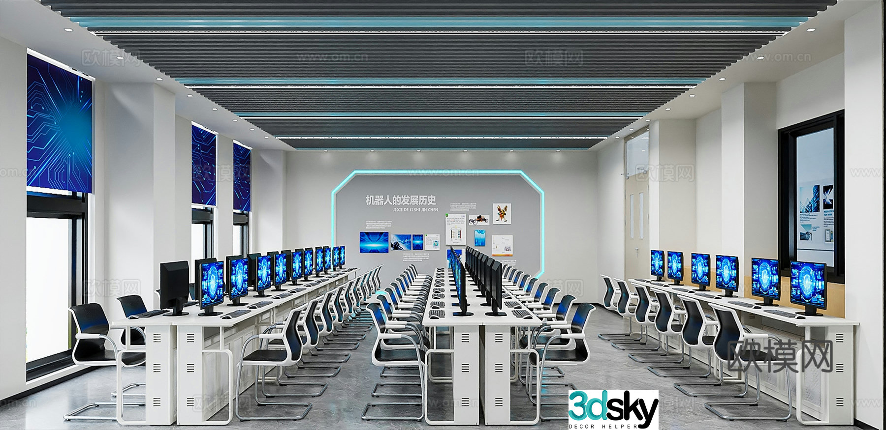 Technology classroom Multimedia classroom Smart classroom Computer room VR classroom 3D model