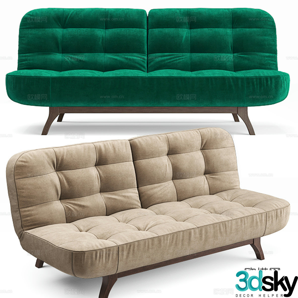3d model of double sofa