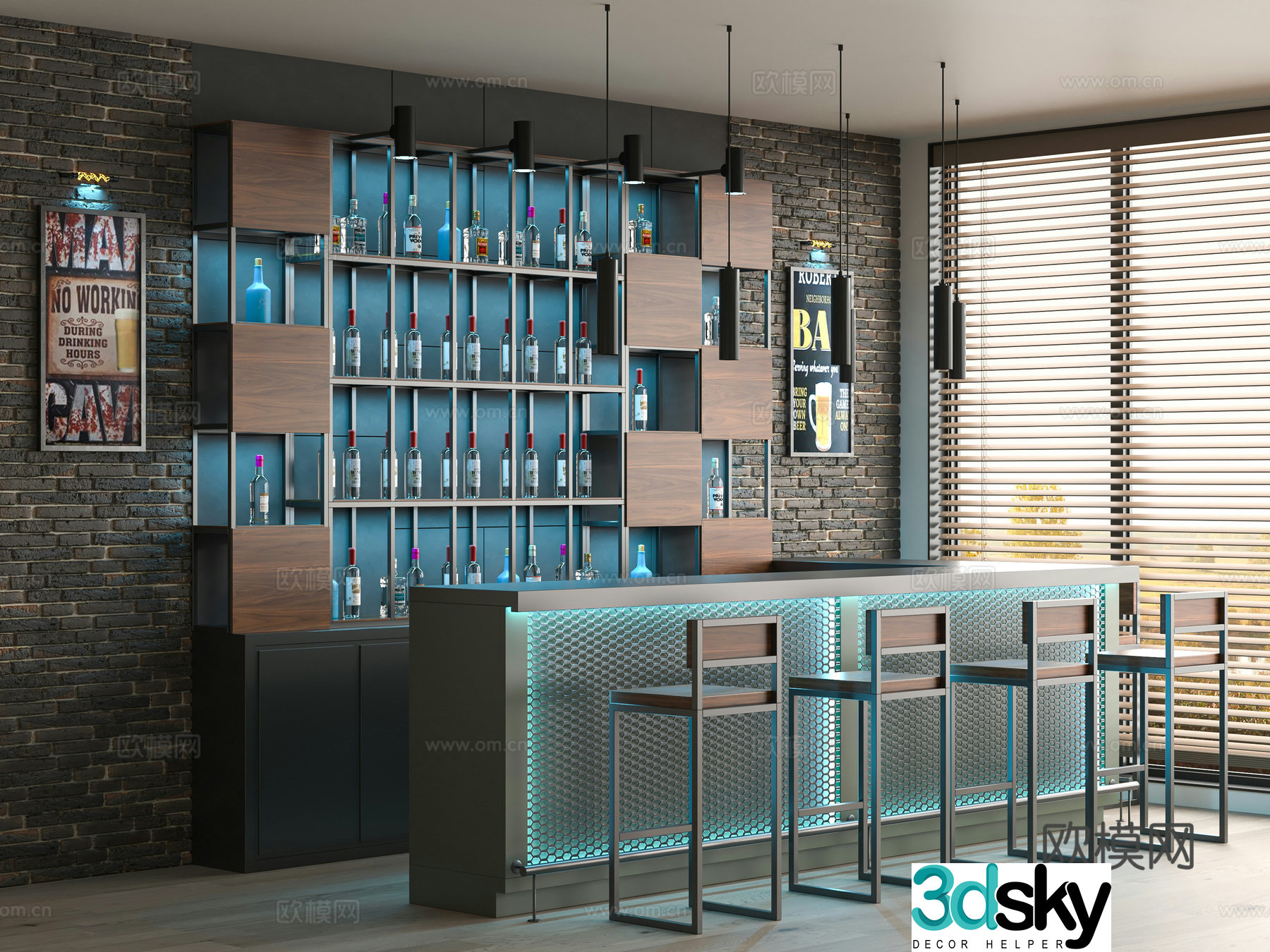 Modern bar 3d model