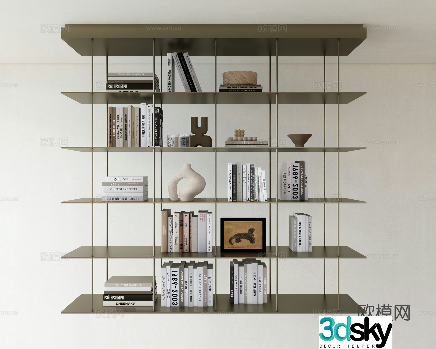 Modern bookshelf Metal bookshelf Hanging bookshelf 3d model