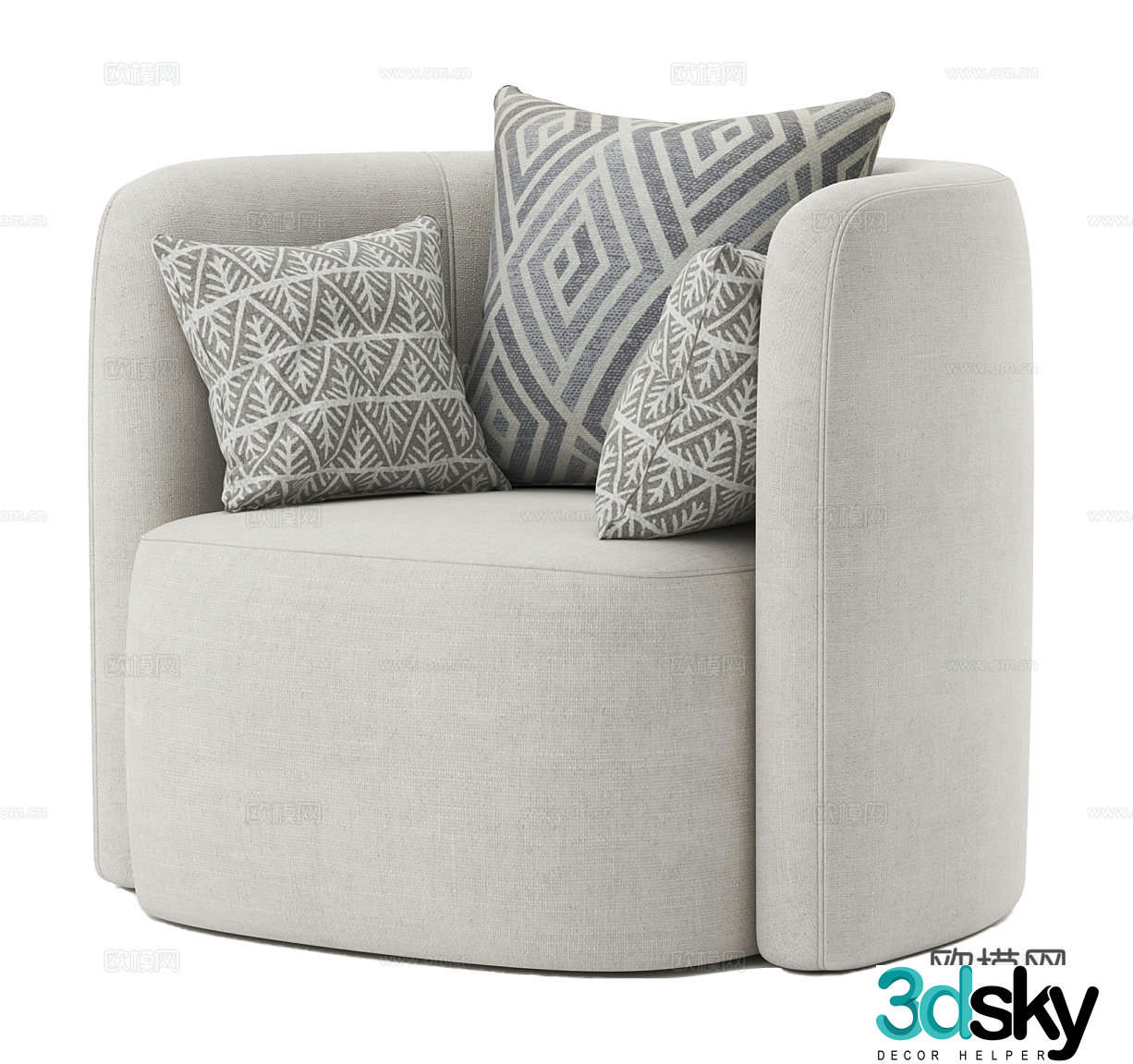 Fabric single sofa Fabric sofa chair Fabric single chair Sofa pillow Single chair Fabric 3D model