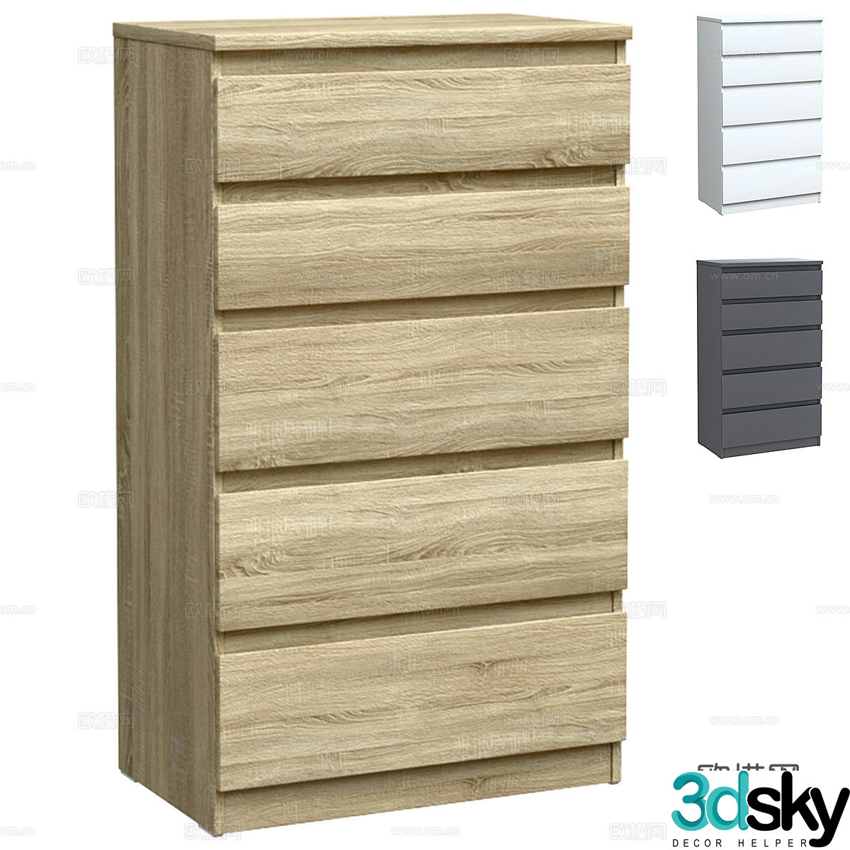 Nordic simple side cabinet side cabinet simple dining side cabinet storage cabinet 3d model