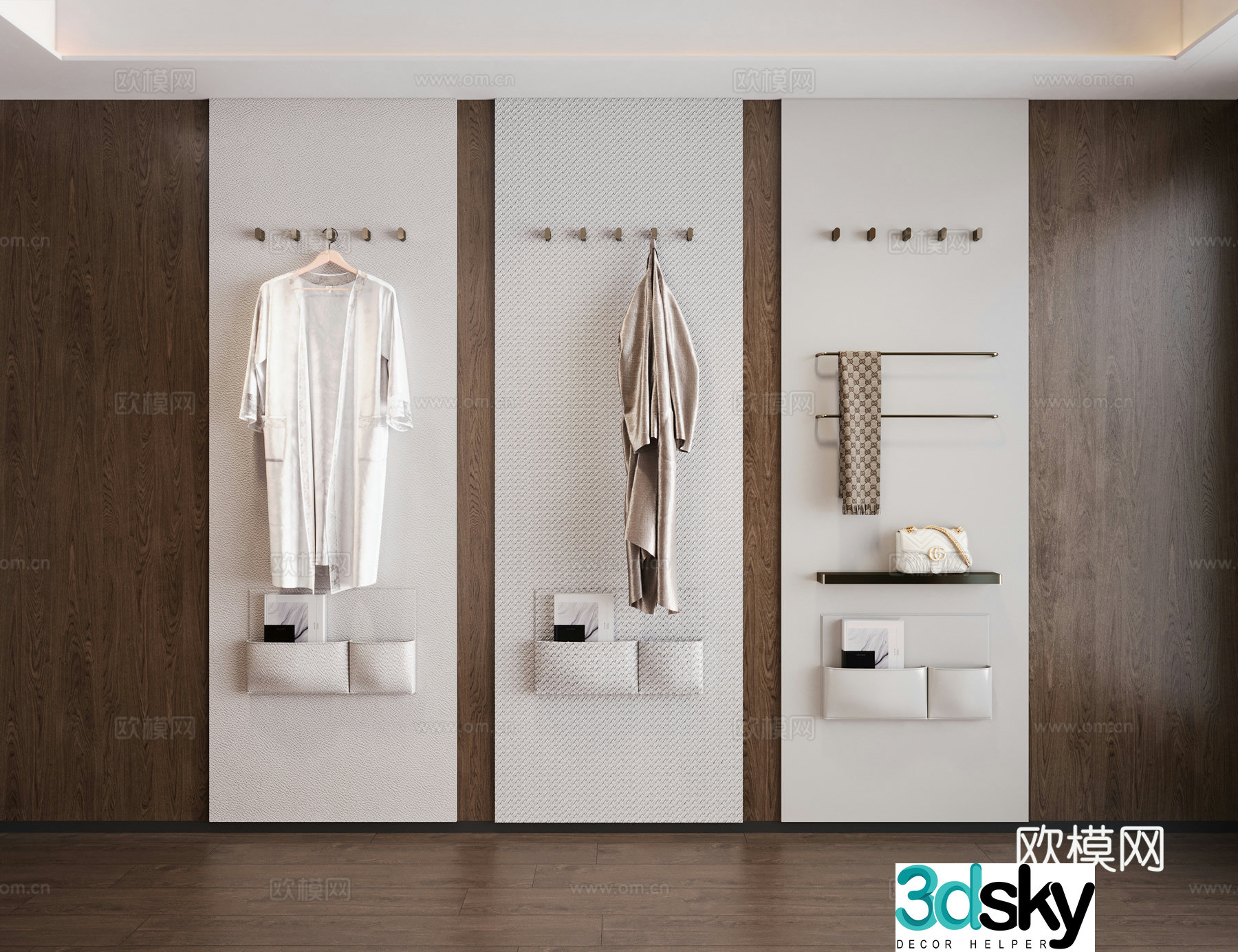 Clothes rack Clothes rack hook Pajamas leather 3D model