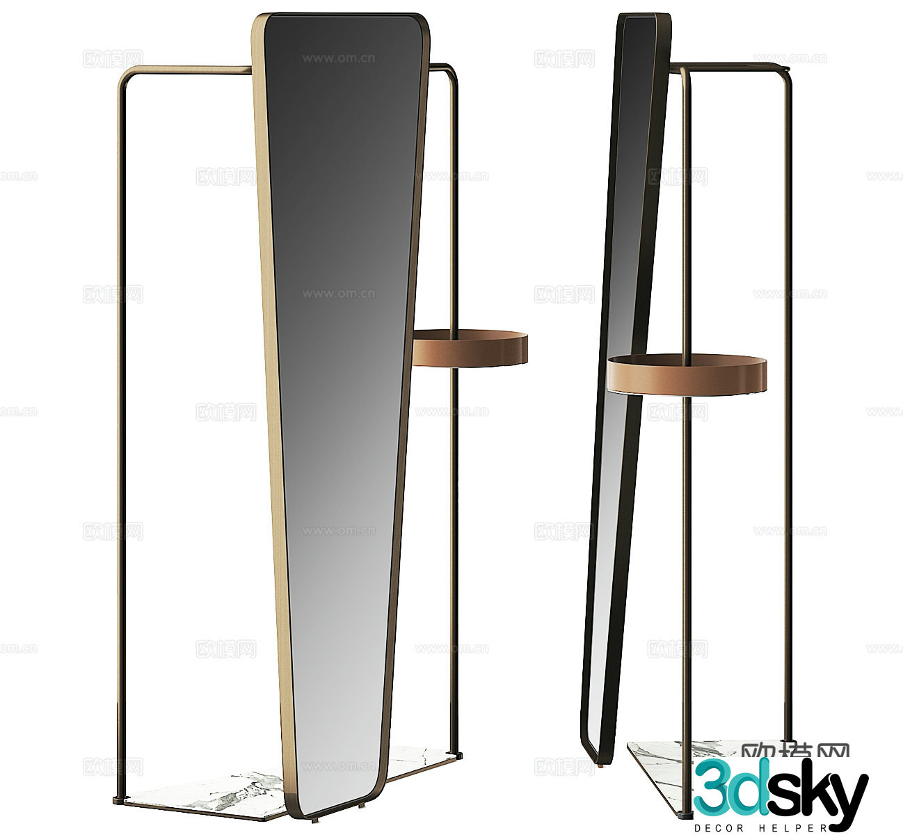Makeup mirror Floor-standing mirror Dressing mirror Decorative mirror Dressing mirror Household mirror Full-body mirror 3D model