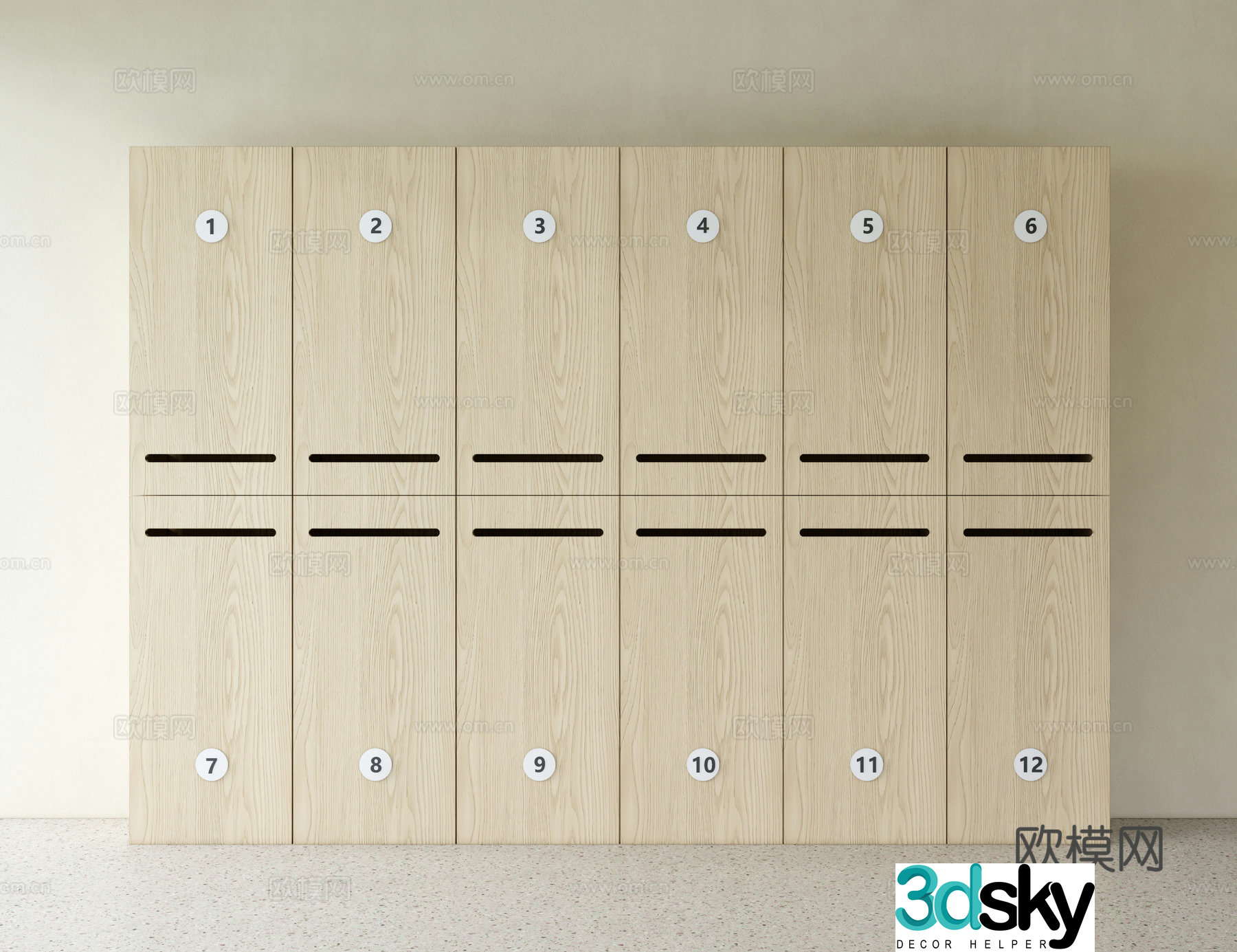 Modern storage cabinet birch board storage cabinet 3d model
