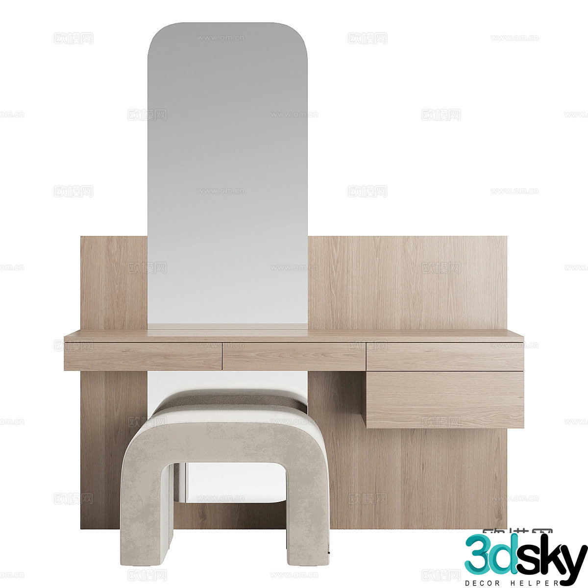 Dressing table stool 3d model