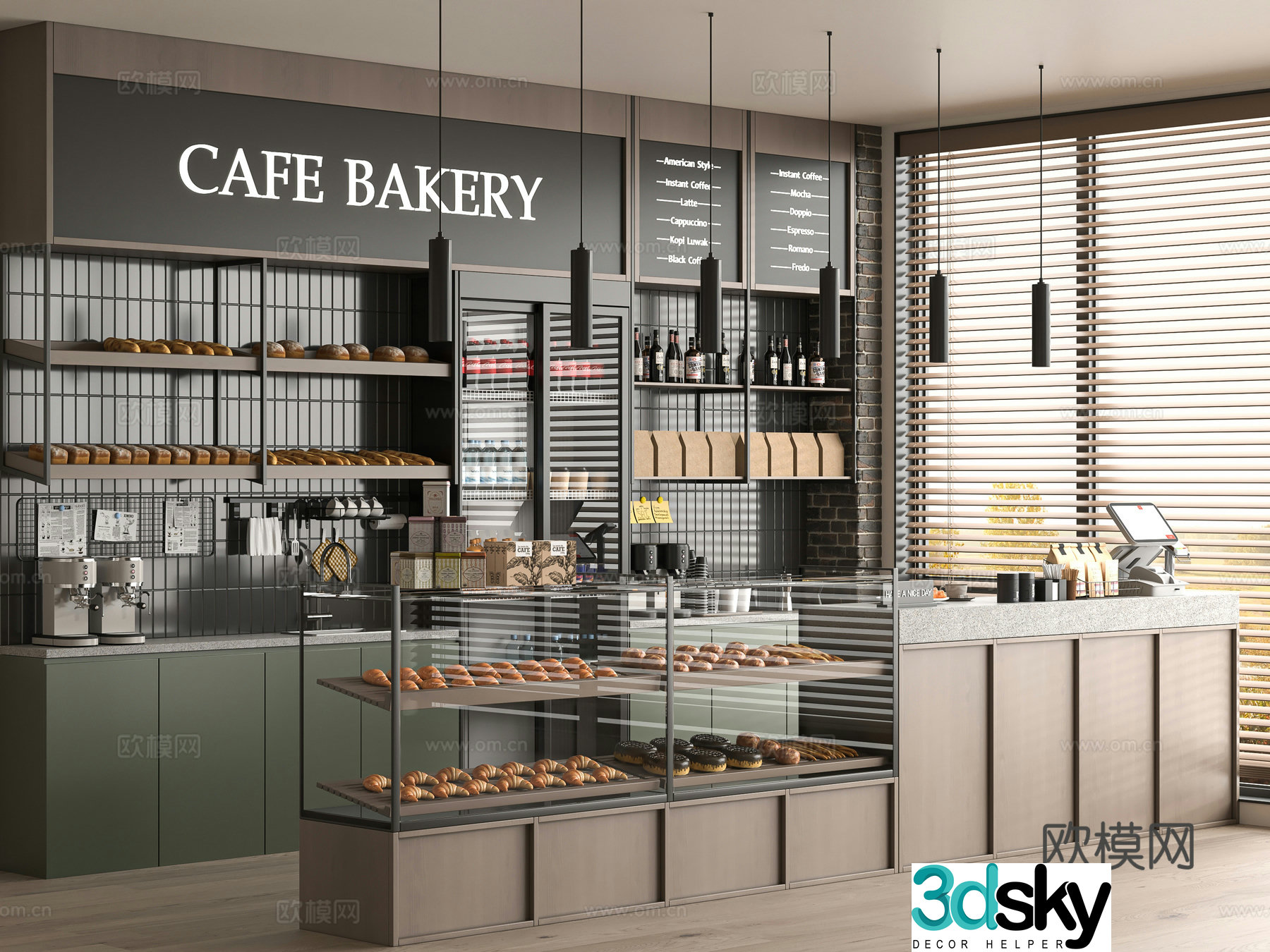 Modern bakery 3d model