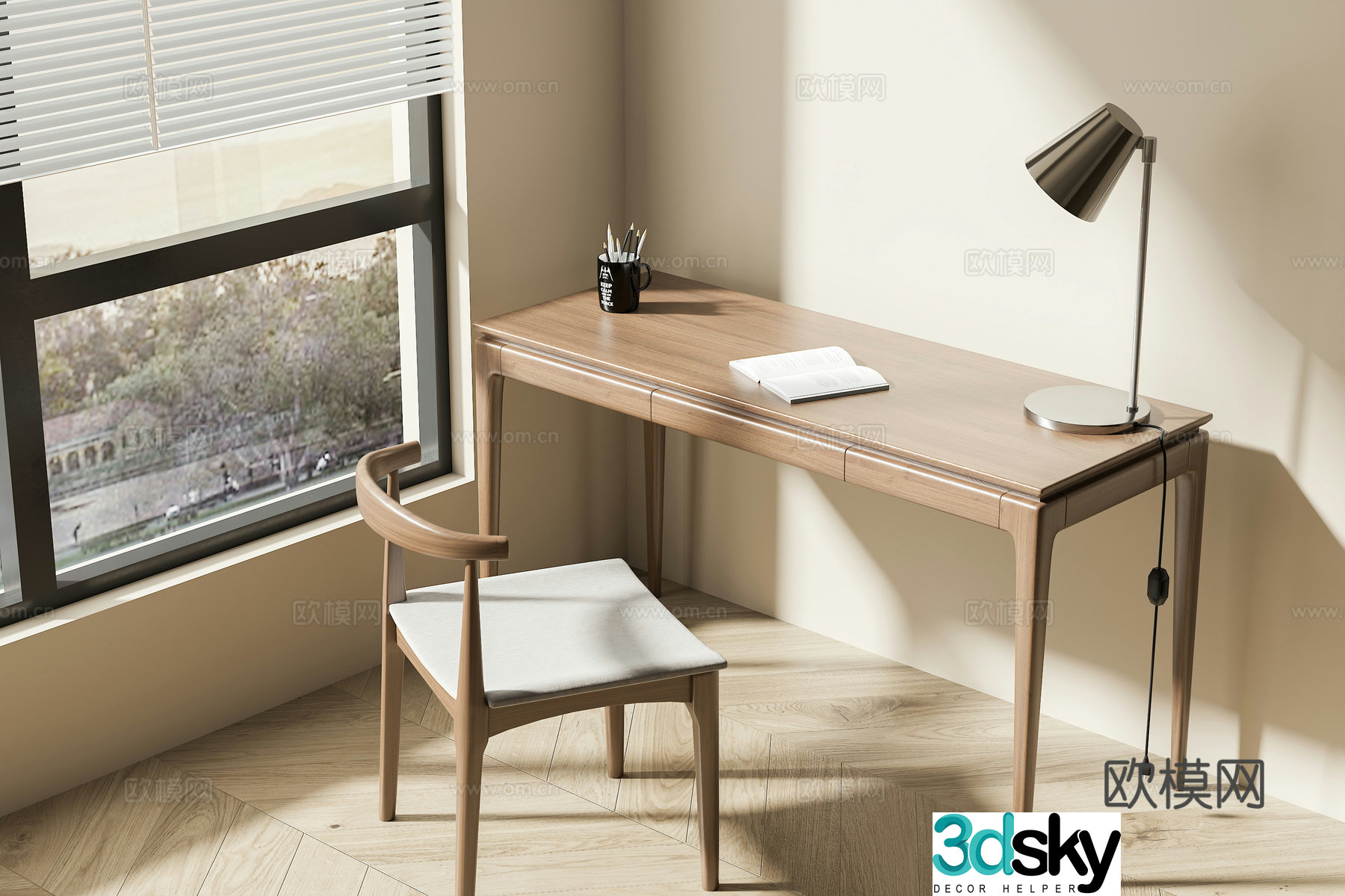 French medieval desk and chair desk and chair medieval retro desk and chair single chair book chair 3d model