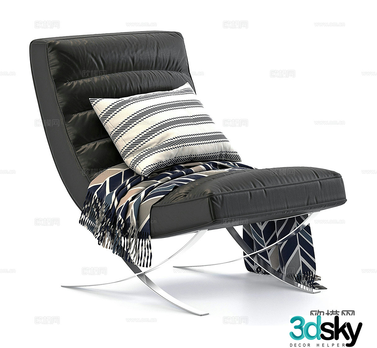 Leather leisure chair Leather leisure chair Leather single chair Leather recliner Outdoor leisure chair Garden 3d model